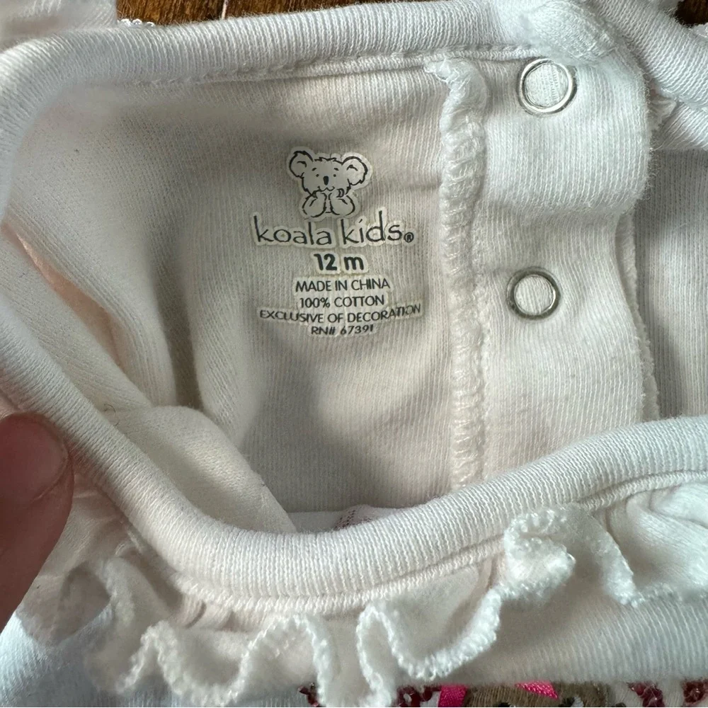 Koala‎ Kids My First Thanksgiving Turkey Sequin White Bodysuit 12M RN67391